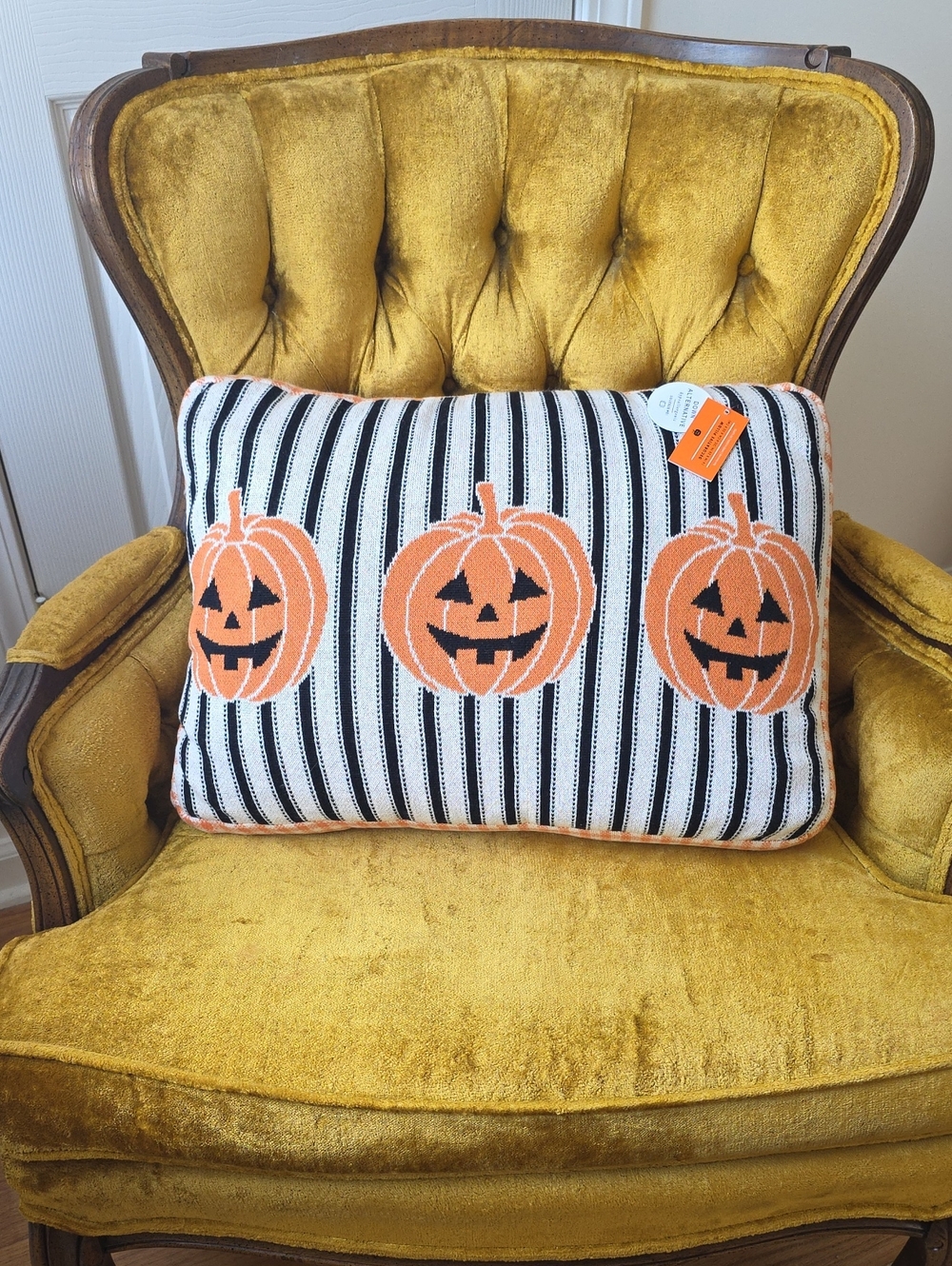 Pillow 14 X 20 IN Large 100% Cotton Halloween Jack-O-Lantern Stripes Pumpkins 🎃
